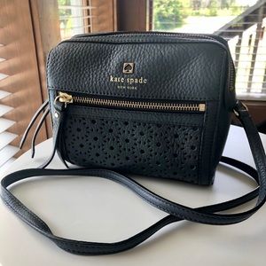 Kate Spade Navy Leather Eyelet Crossbody